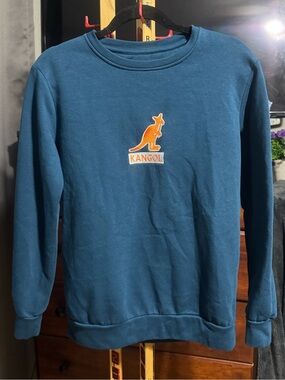 Kangol Teal Crewneck Sweatshirt Embroidered Logo XL (Fits Small/Med)